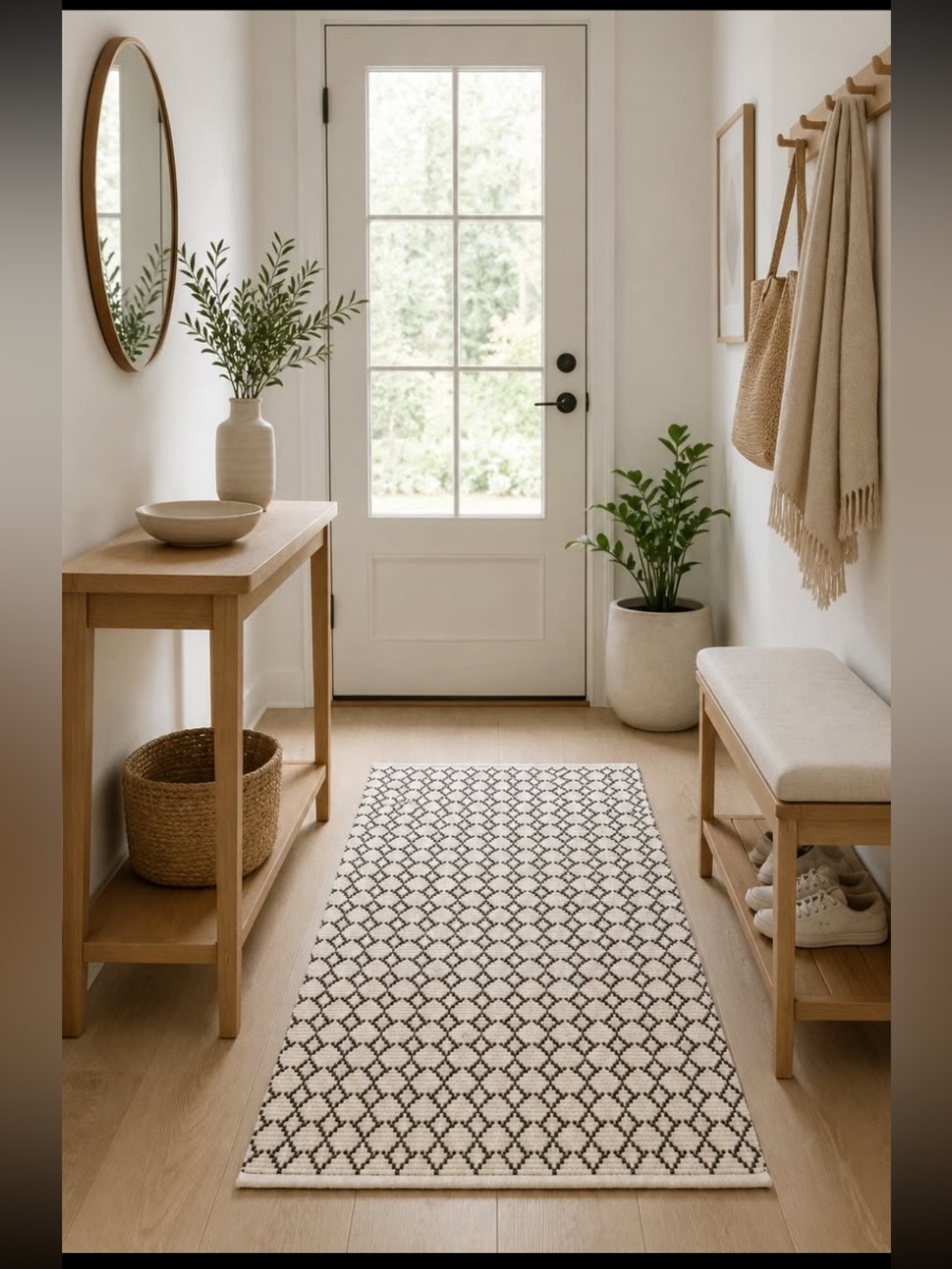 New Boho Scandinavian Geometric Accent Rug 36”x60”